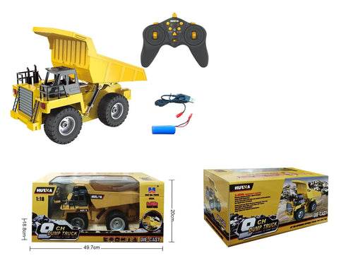 RC All-Terrain 9CH RC Hydraulic Dump Truck with Powerful Rechargeable Battery - ToylandEU
