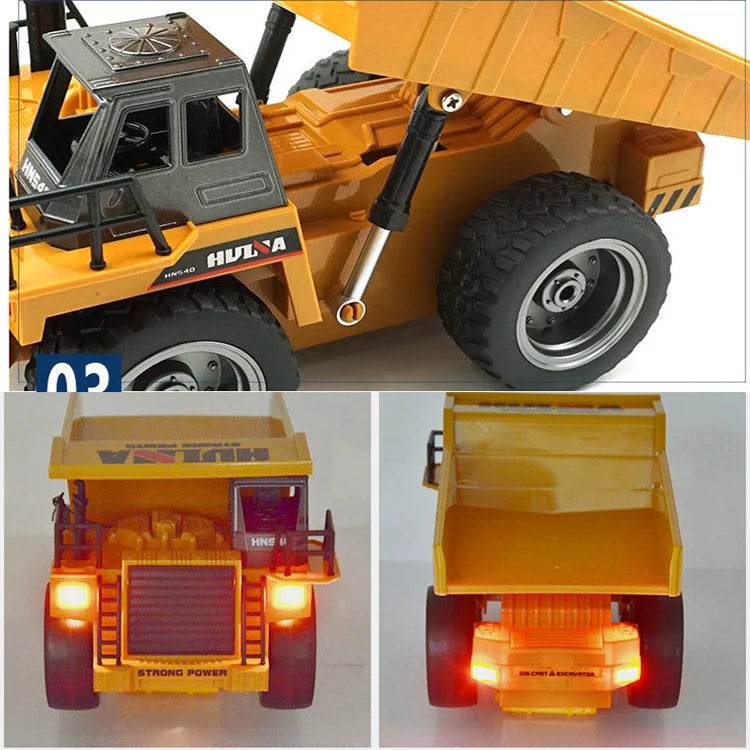 RC All-Terrain 9CH RC Hydraulic Dump Truck with Powerful Rechargeable Battery - ToylandEU