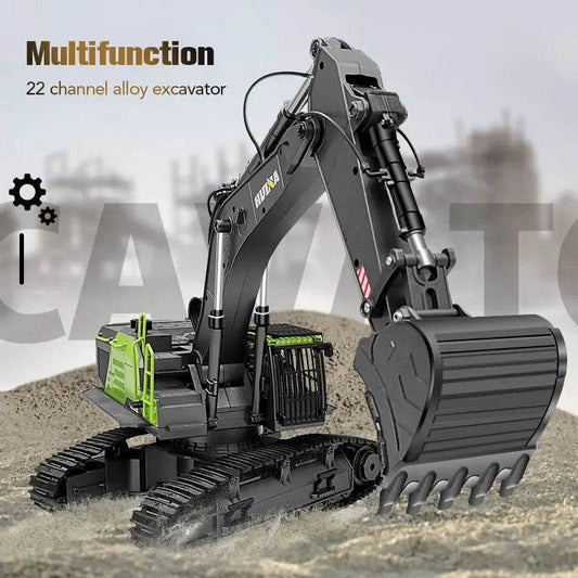 RC Alloy RC Excavator with Unlimited Rotation - 22CH Engineering - ToylandEU