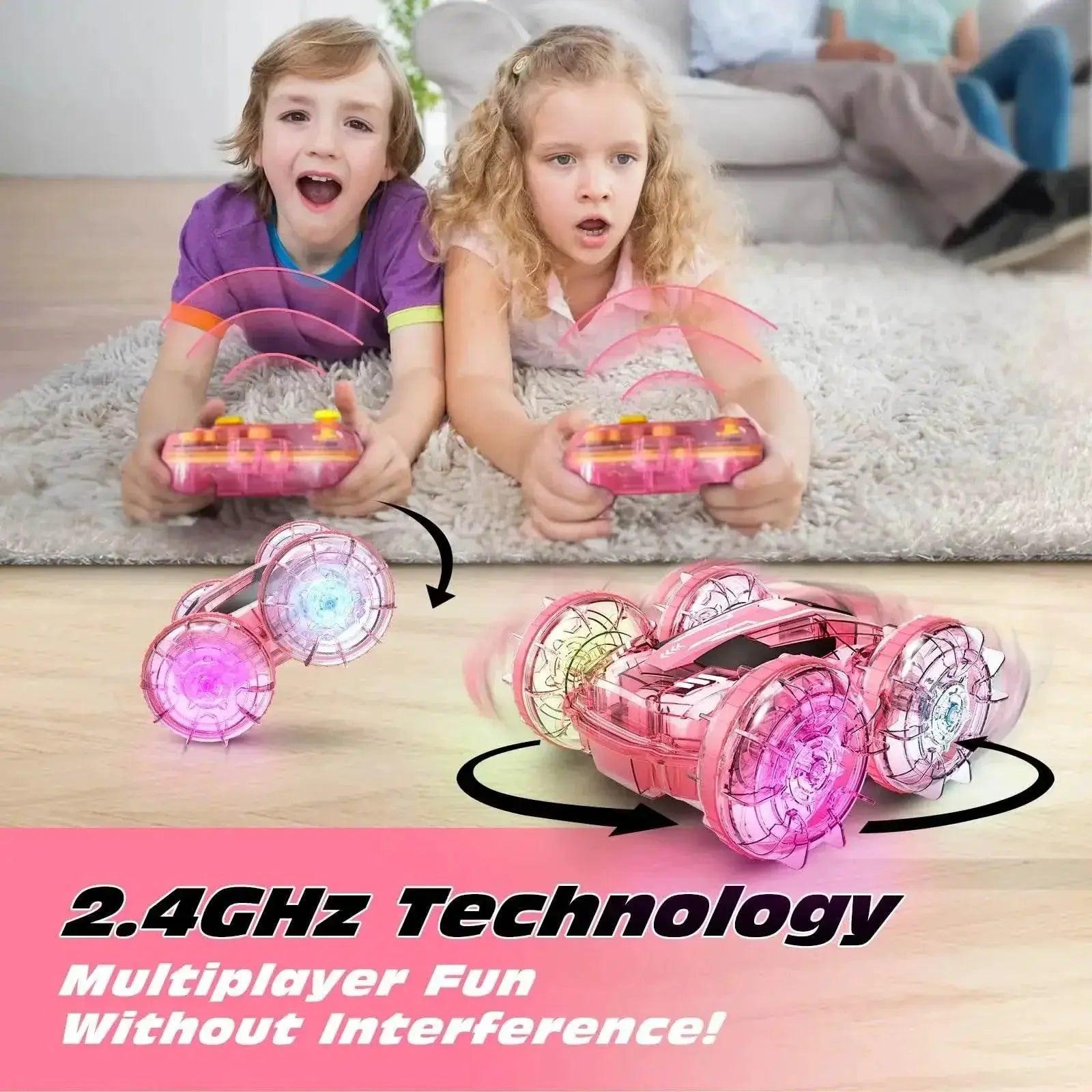  RC Amphibious 4WD Pink RC Car & Boat - Waterproof Stunt Vehicle for Kids -  ToylandEU™