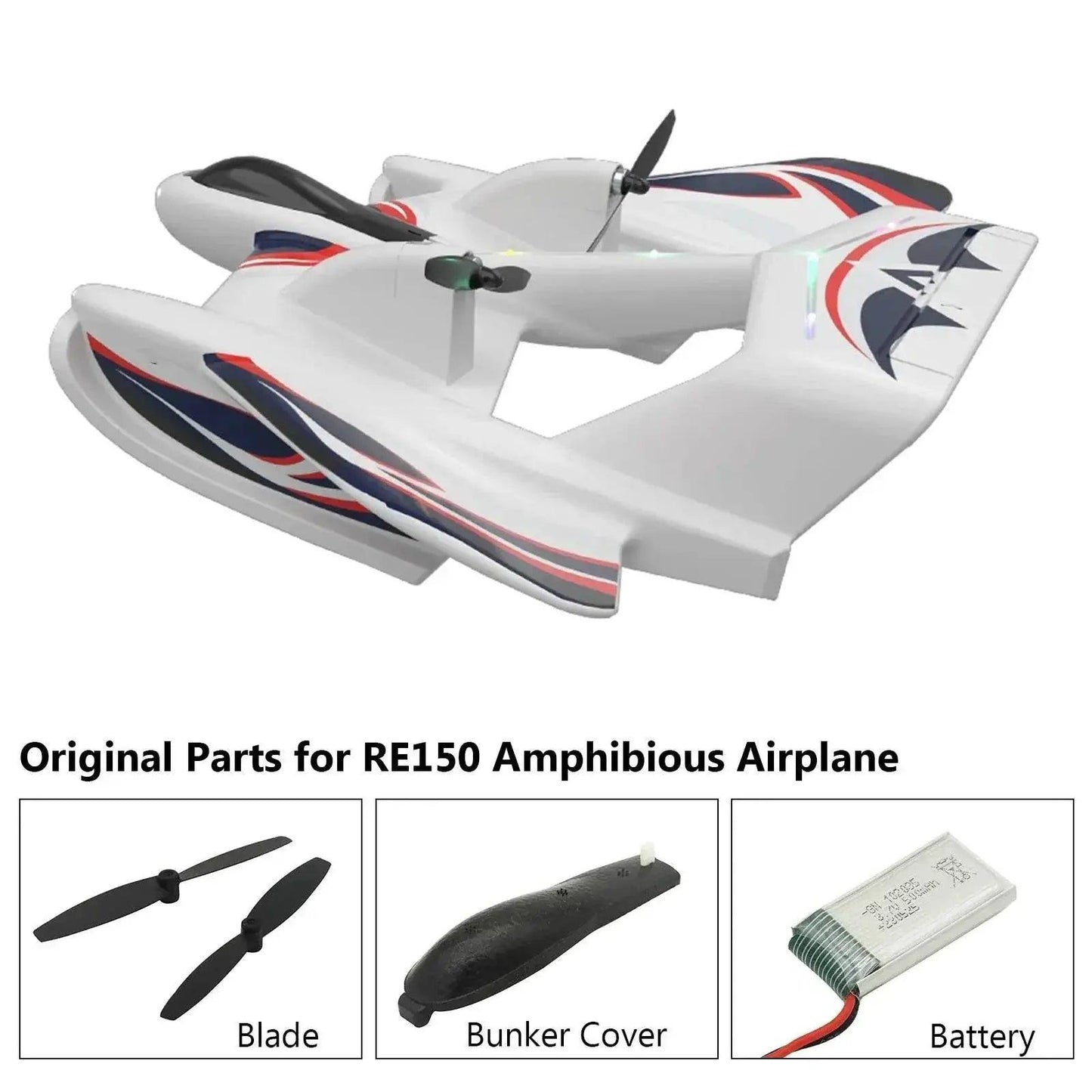  RC Amphibious EPP Foam RC Glider Aircraft with Gyro Stabilization and LED Lights - 2.4G Remote Control Airplane -  ToylandEU™