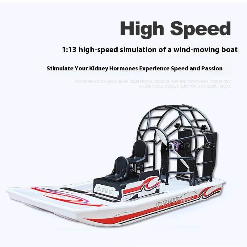 RC Amphibious Remote Control Electric Swamp Rescue Boat Model - DIY Aerodynamic Air Cushion Toy - ToylandEU