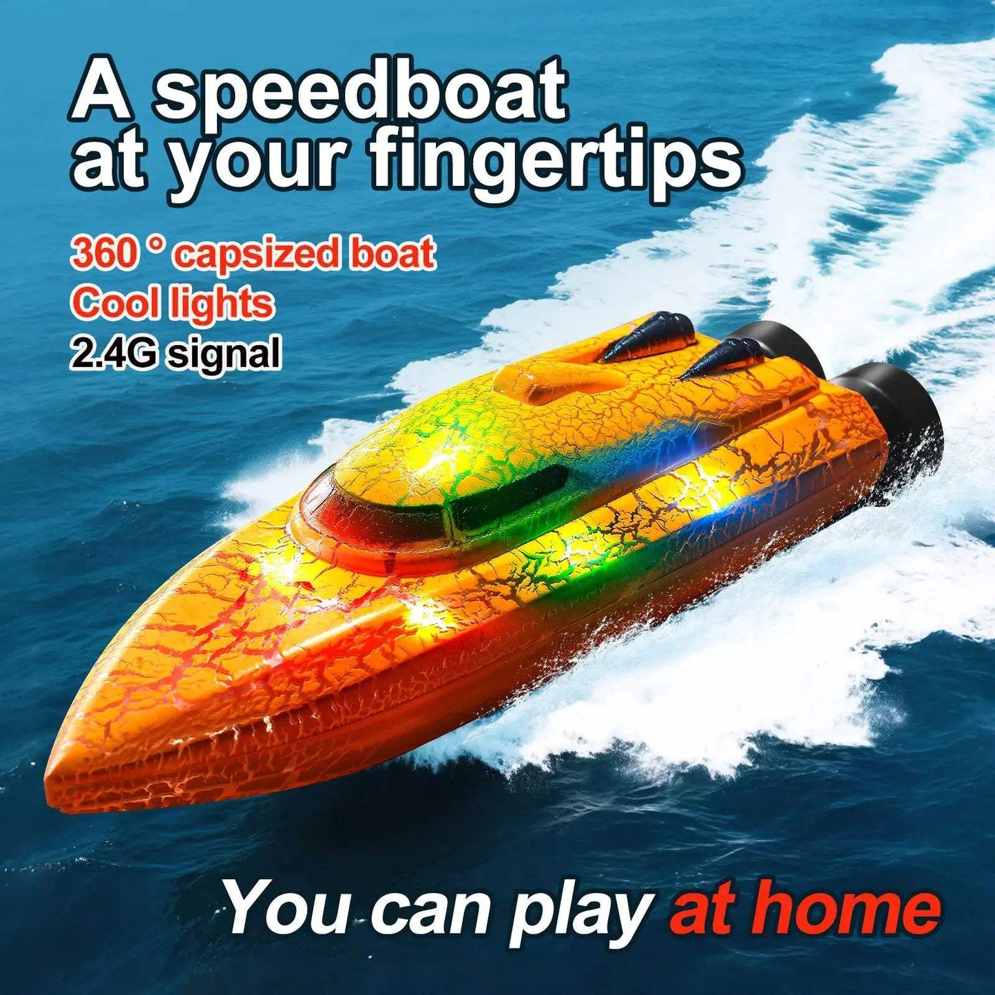 RC Boat 4WD Light Up Speedboat For Pools And Lakes - ToylandEU