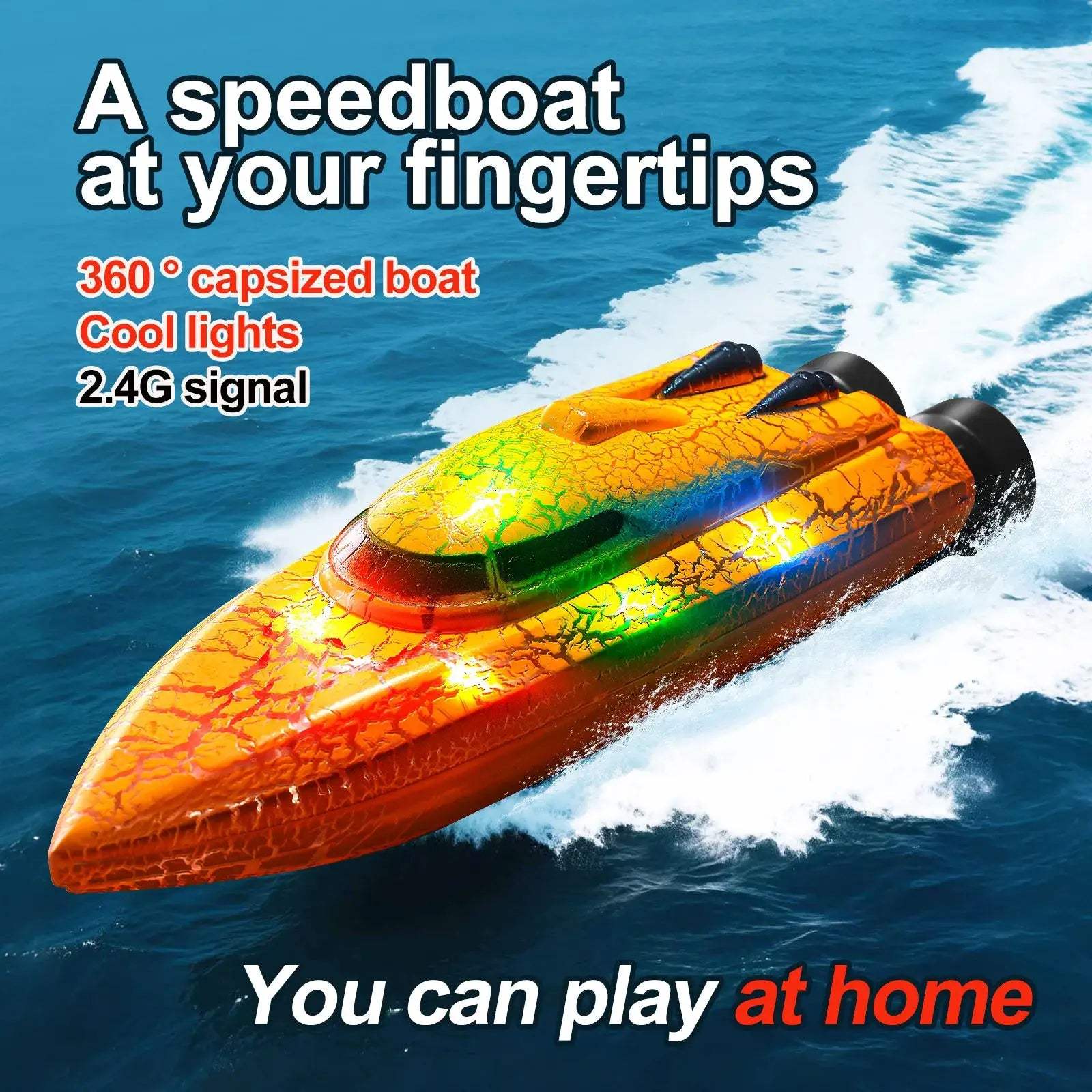 RC Boat 4WD Light Up Speedboat For Pools And Lakes - ToylandEU