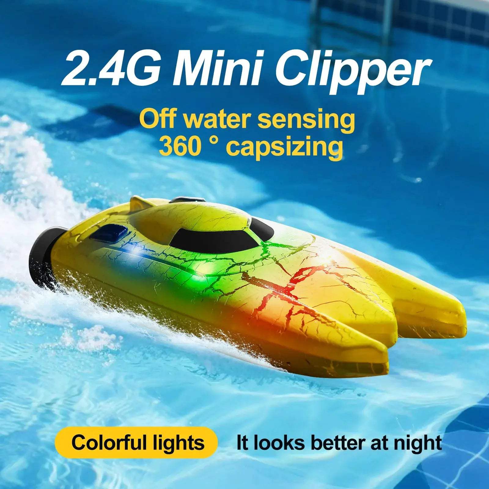 RC Boat 4WD Light Up Speedboat For Pools And Lakes - ToylandEU