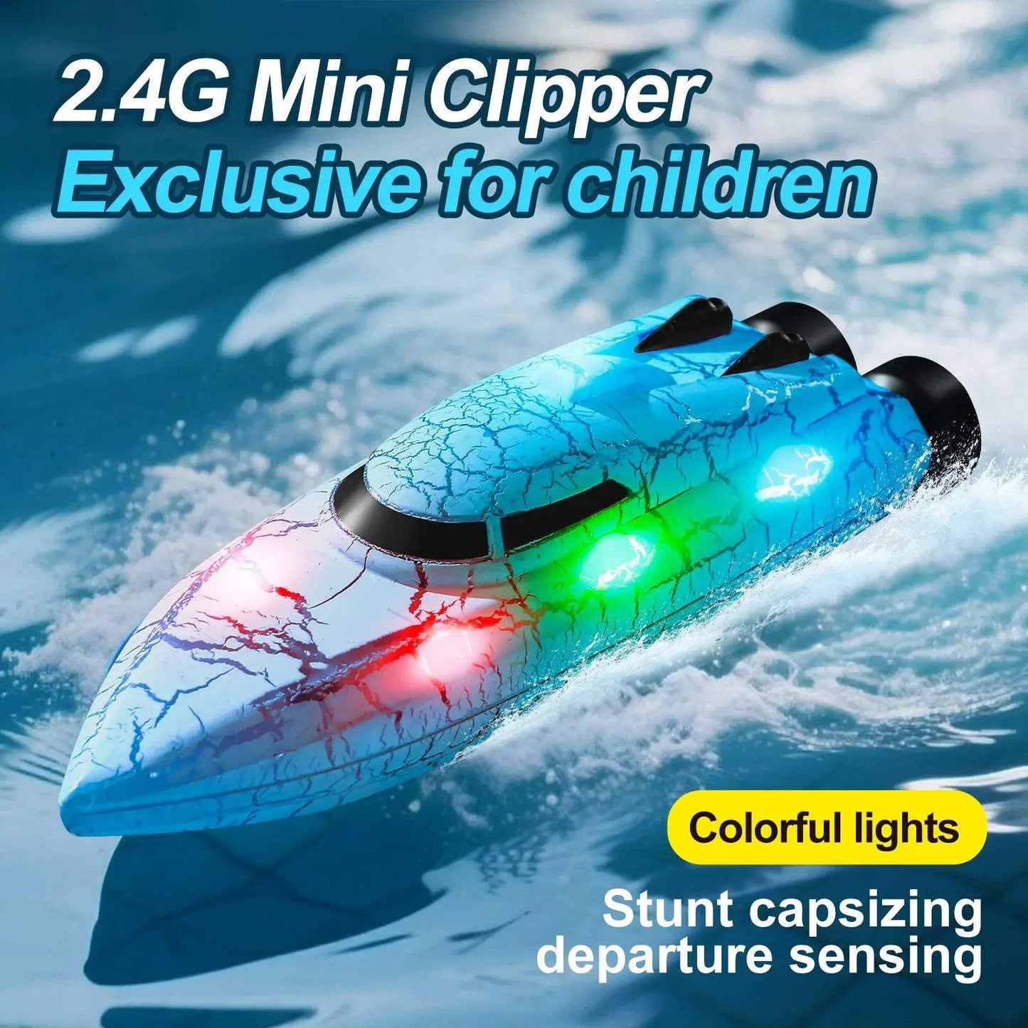 RC Boat 4WD Light Up Speedboat For Pools And Lakes - ToylandEU
