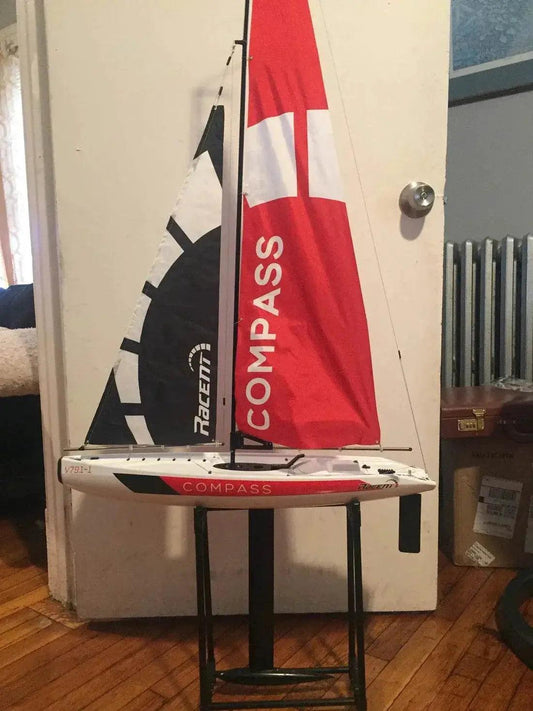  RC 53” Remote Control Sailboat with Compass - Pre-assembled 2.4G Electric RC Boat for Hobbyists and Adults -  ToylandEU™