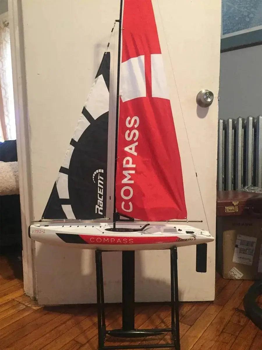  RC 53” Remote Control Sailboat with Compass - Pre-assembled 2.4G Electric RC Boat for Hobbyists and Adults -  ToylandEU™