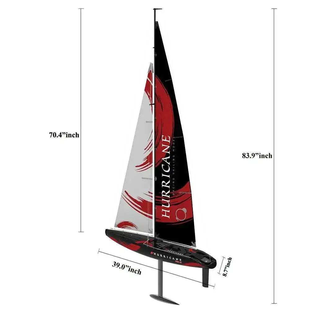  RC 53” Remote Control Sailboat with Compass - Pre-assembled 2.4G Electric RC Boat for Hobbyists and Adults -  ToylandEU™