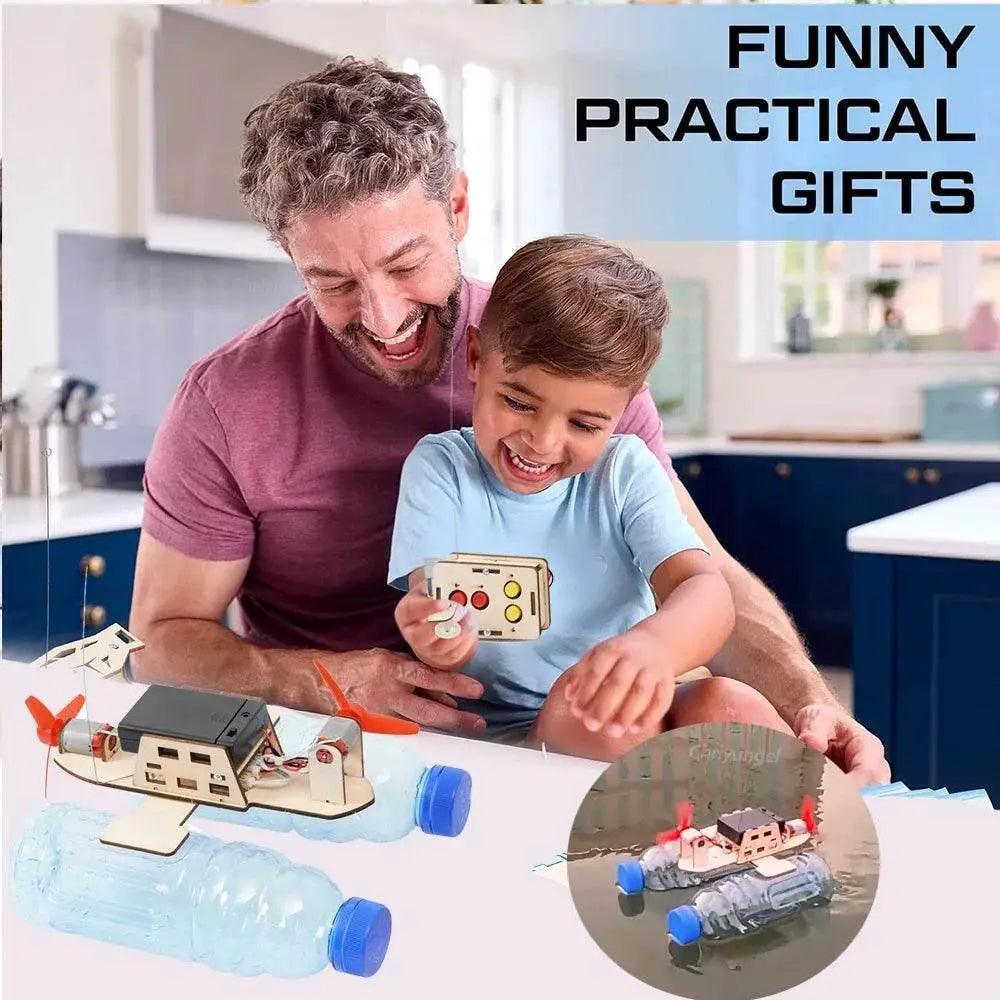  DIY Remote Control Wind Ship Model Wooden Assembling Electric Wind Powered Boat Science Experiment Kit Kids STEM Educational Toy -  ToylandEU™