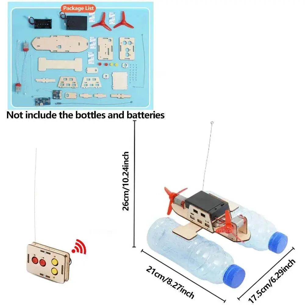  DIY Remote Control Wind Ship Model Wooden Assembling Electric Wind Powered Boat Science Experiment Kit Kids STEM Educational Toy -  ToylandEU™