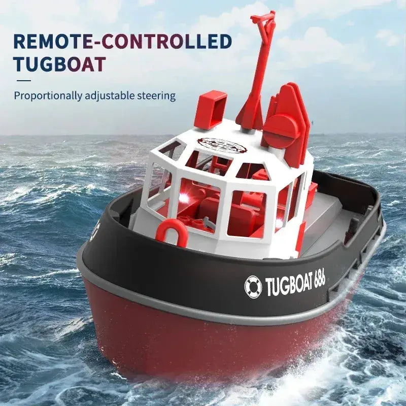 RC Boat Dual Motor Remote Control Tugboat Powerful - ToylandEU
