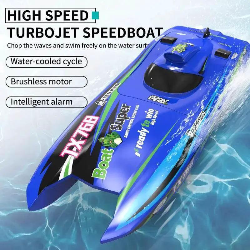  RC High-Speed Brushless RC Jet Boat 30km/h - Waterproof 2.4G Remote Control Speedboat for Kids -  ToylandEU™