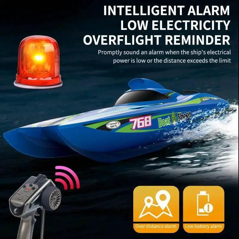  RC High-Speed Brushless RC Jet Boat 30km/h - Waterproof 2.4G Remote Control Speedboat for Kids -  ToylandEU™