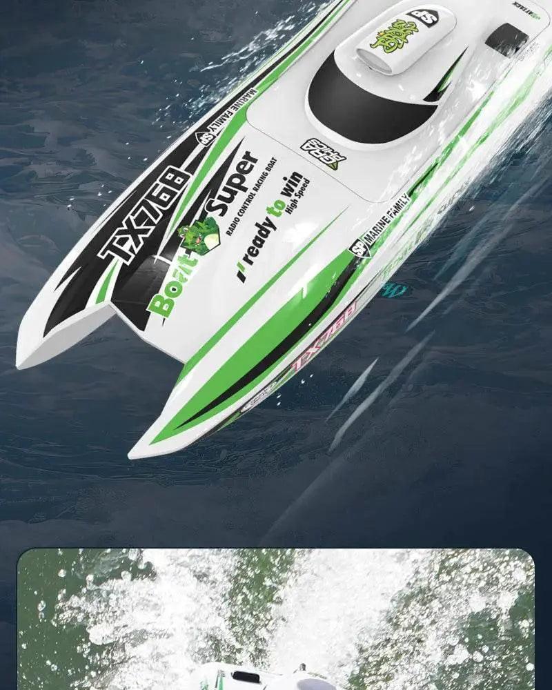  RC High-Speed Brushless RC Jet Boat 30km/h - Waterproof 2.4G Remote Control Speedboat for Kids -  ToylandEU™