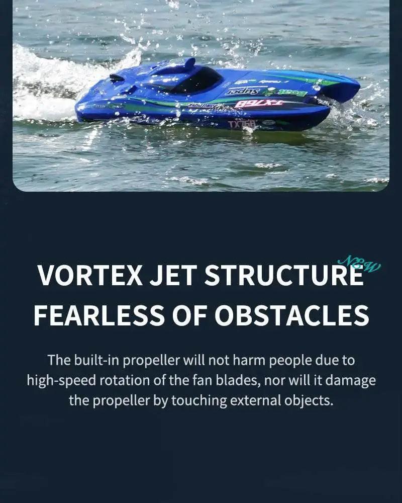  RC High-Speed Brushless RC Jet Boat 30km/h - Waterproof 2.4G Remote Control Speedboat for Kids -  ToylandEU™