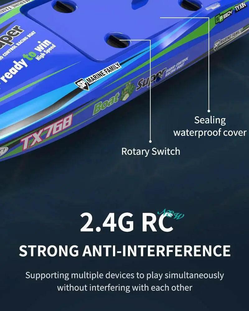  RC High-Speed Brushless RC Jet Boat 30km/h - Waterproof 2.4G Remote Control Speedboat for Kids -  ToylandEU™