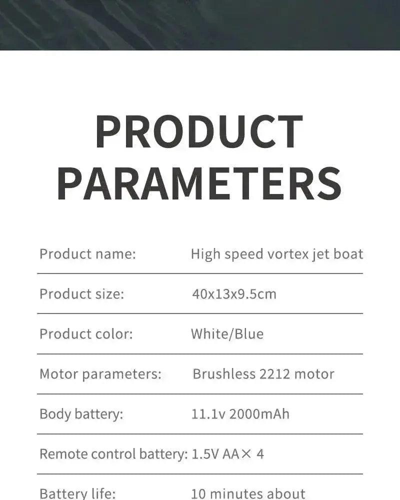  RC High-Speed Brushless RC Jet Boat 30km/h - Waterproof 2.4G Remote Control Speedboat for Kids -  ToylandEU™