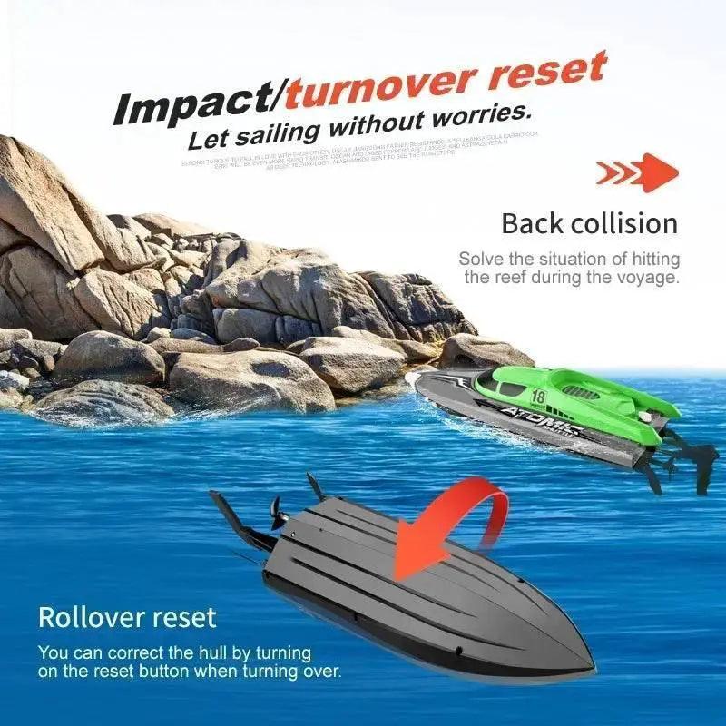  RC High-Speed Electric Remote-Controlled Racing Boat with Cooling Feature and Fishnet Pull Design -  ToylandEU™