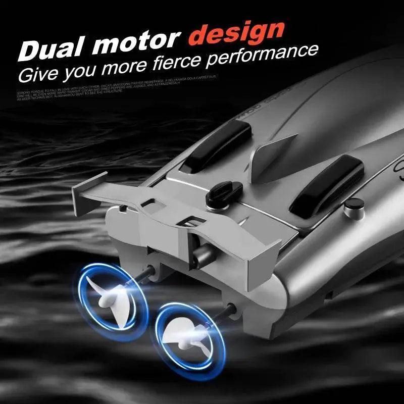  RC 2.4G High-Speed Remote Control Racing Boat with Double Motors - Waterproof Professional Speedboat 805 Toy for Boys -  ToylandEU™