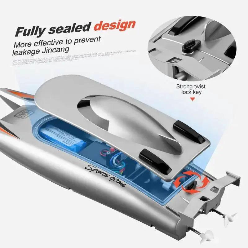  RC 2.4G High-Speed Remote Control Racing Boat with Double Motors - Waterproof Professional Speedboat 805 Toy for Boys -  ToylandEU™