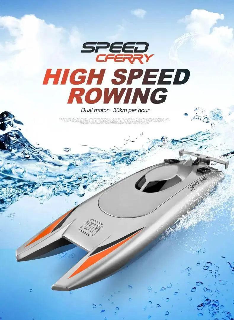  RC 2.4G High-Speed Remote Control Racing Boat with Double Motors - Waterproof Professional Speedboat 805 Toy for Boys -  ToylandEU™