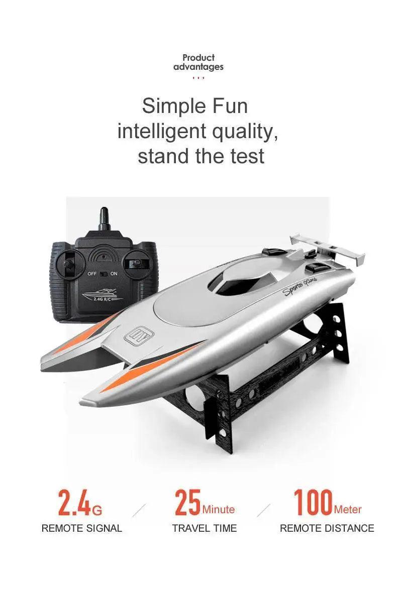  RC 2.4G High-Speed Remote Control Racing Boat with Double Motors - Waterproof Professional Speedboat 805 Toy for Boys -  ToylandEU™