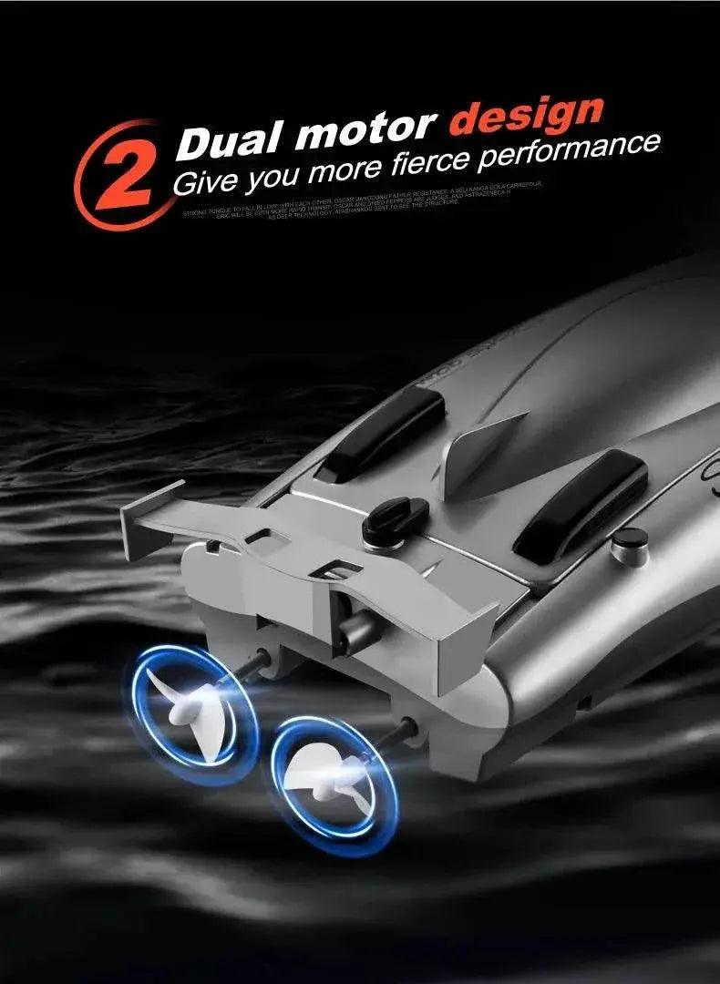 RC 2.4G High-Speed Remote Control Racing Boat with Double Motors - Waterproof Professional Speedboat 805 Toy for Boys -  ToylandEU™