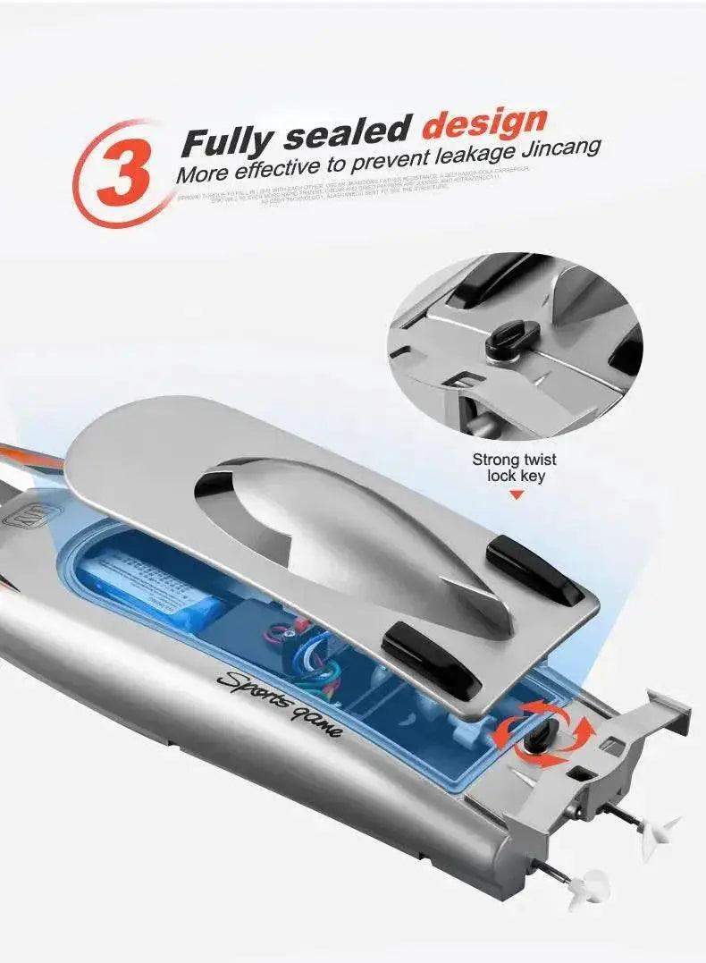  RC 2.4G High-Speed Remote Control Racing Boat with Double Motors - Waterproof Professional Speedboat 805 Toy for Boys -  ToylandEU™