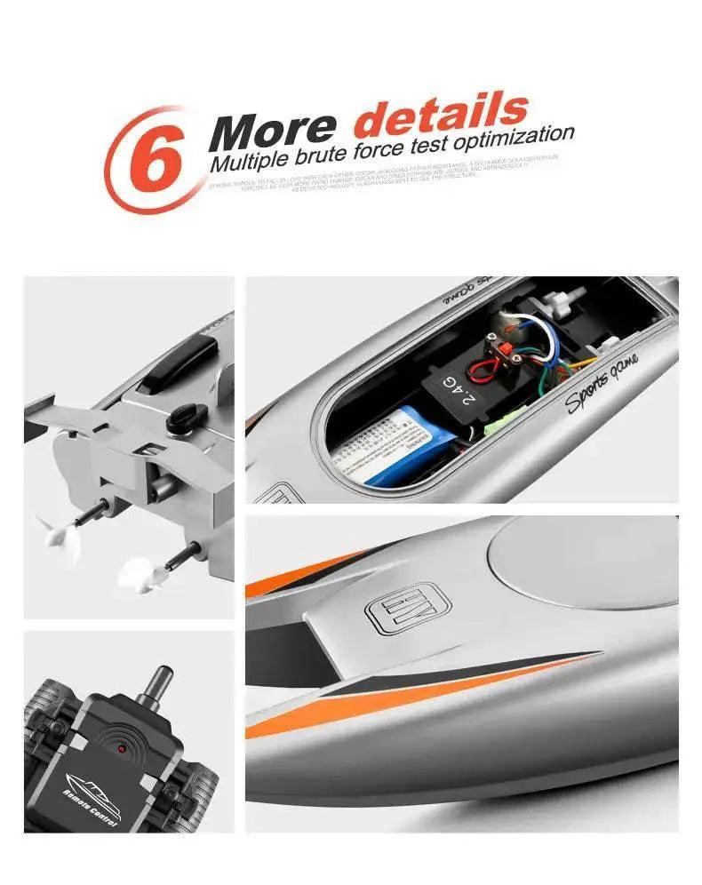  RC 2.4G High-Speed Remote Control Racing Boat with Double Motors - Waterproof Professional Speedboat 805 Toy for Boys -  ToylandEU™