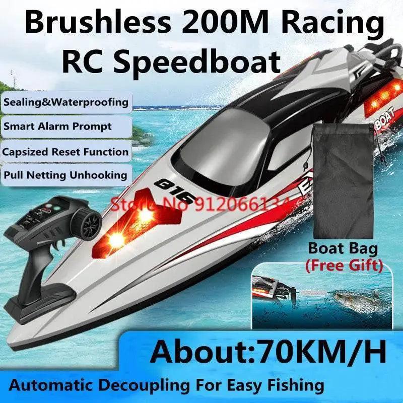  RC High-Speed 70KM/H Remote Control Racing Boat with 200M Range and Capsize Recovery – Waterproof RC Toy for Ages 14+ -  ToylandEU™