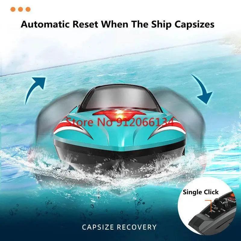  RC High-Speed 70KM/H Remote Control Racing Boat with 200M Range and Capsize Recovery – Waterproof RC Toy for Ages 14+ -  ToylandEU™