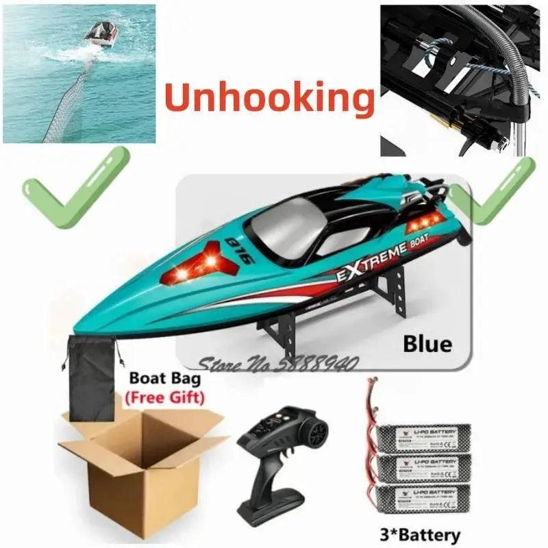  RC High-Speed 70KM/H Remote Control Racing Boat with 200M Range and Capsize Recovery – Waterproof RC Toy for Ages 14+ -  ToylandEU™