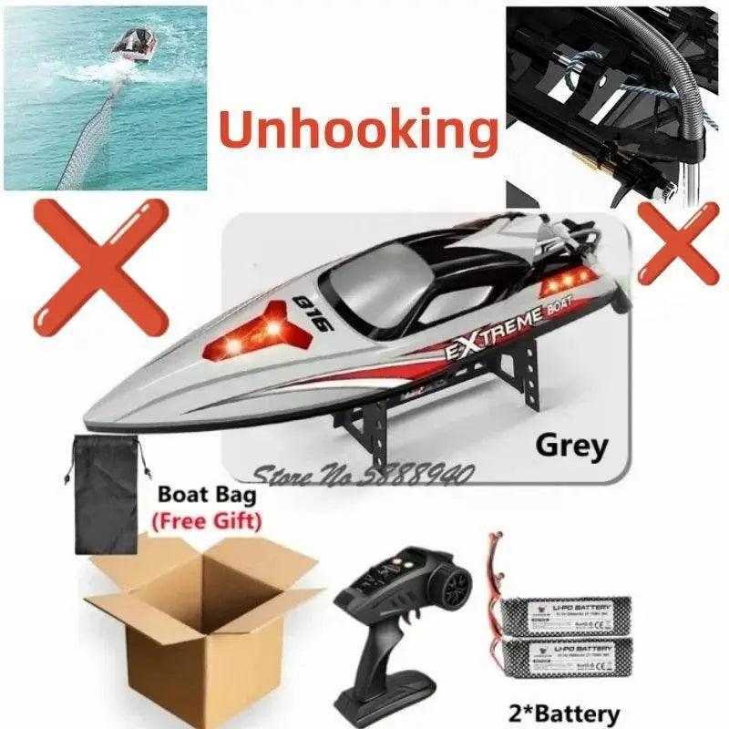  RC High-Speed 70KM/H Remote Control Racing Boat with 200M Range and Capsize Recovery – Waterproof RC Toy for Ages 14+ -  ToylandEU™