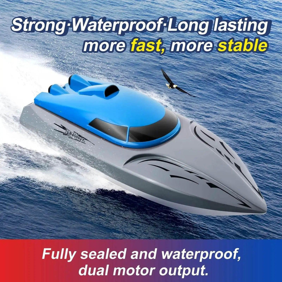  RC High-Speed 2.4G Remote Control RC Boat - 20km/h Rechargeable Waterproof Toy for Kids -  ToylandEU™