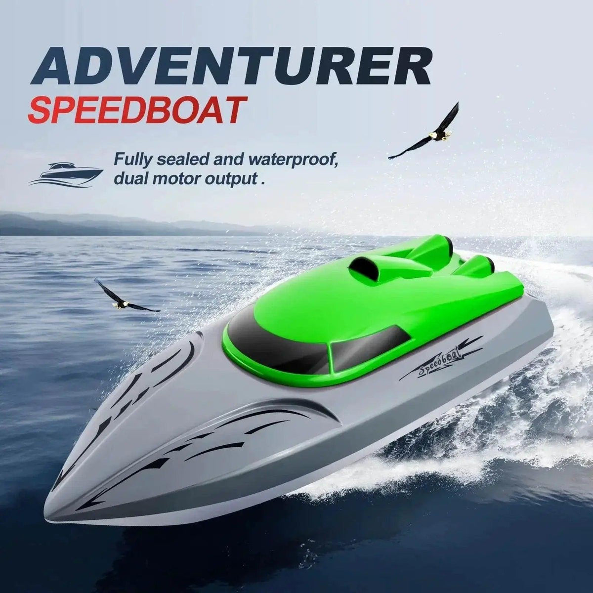  RC High-Speed 2.4G Remote Control RC Boat - 20km/h Rechargeable Waterproof Toy for Kids -  ToylandEU™