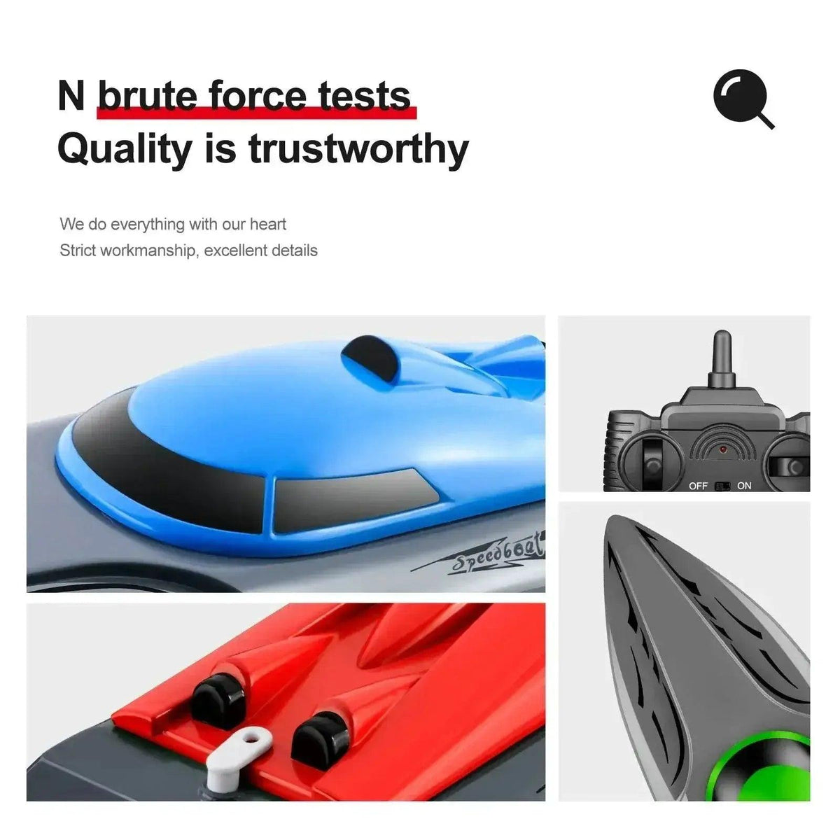  RC High-Speed 2.4G Remote Control RC Boat - 20km/h Rechargeable Waterproof Toy for Kids -  ToylandEU™