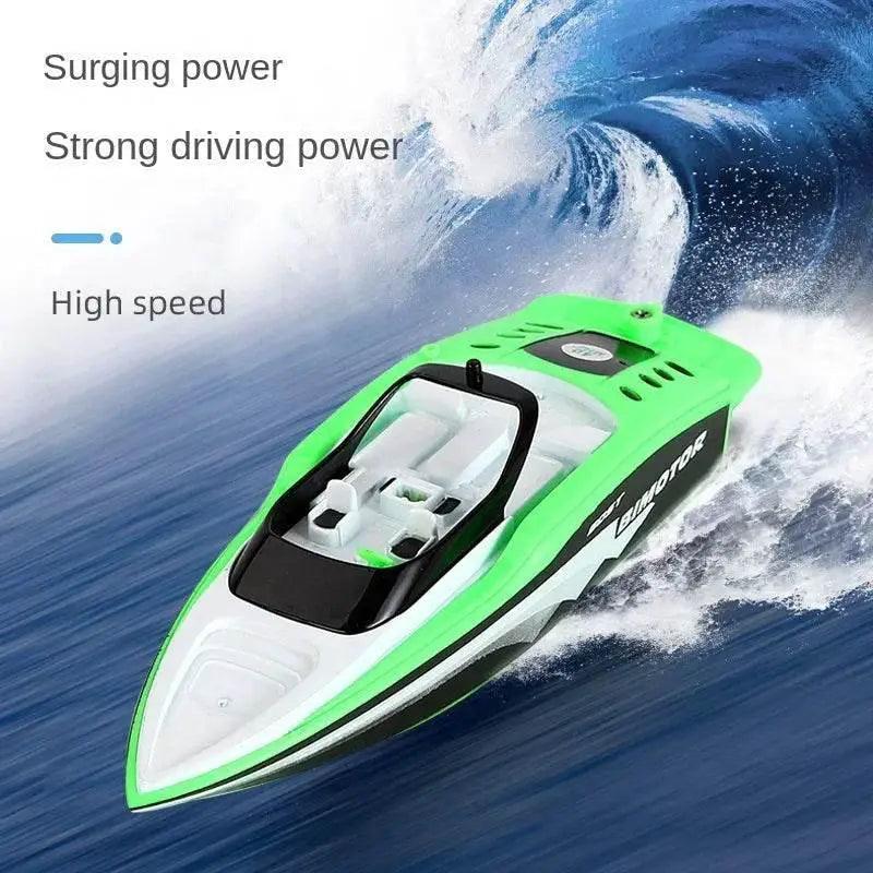  RC High-Speed Waterproof RC Motor Boat with 2.4GHz Remote Control - Mini Rechargeable Electric Toy for Water Sports -  ToylandEU™