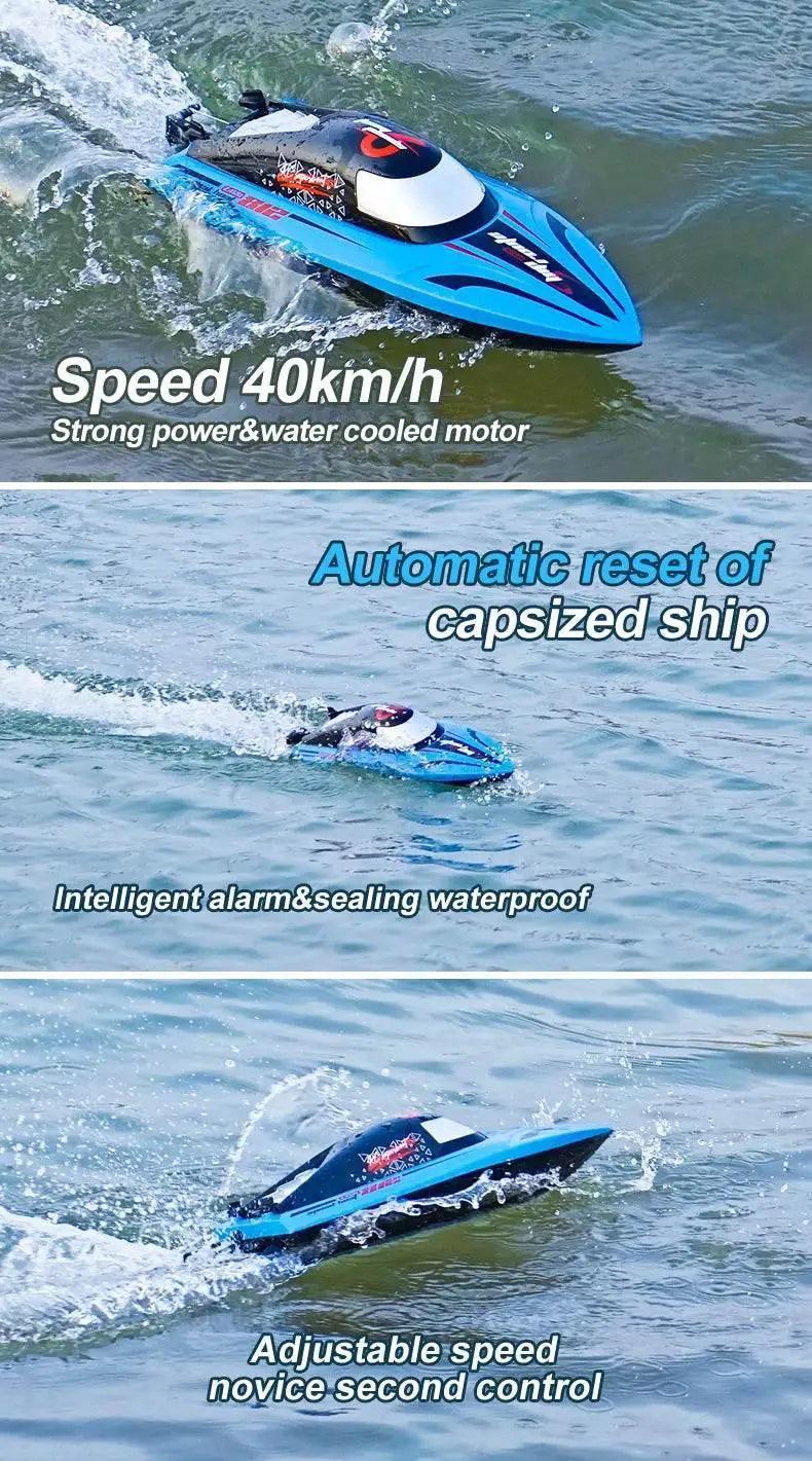  RC High-Speed 40 Km/h RC Boat with Dual Motors - Waterproof Remote Control Speedboat for Ages 14+ -  ToylandEU™