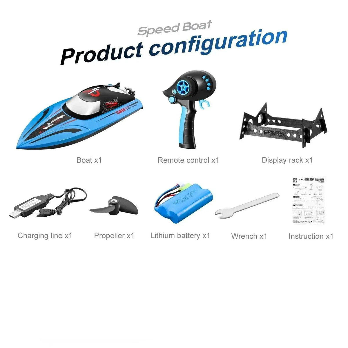  RC High-Speed 40 Km/h RC Boat with Dual Motors - Waterproof Remote Control Speedboat for Ages 14+ -  ToylandEU™
