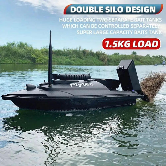  RC Remote Control Flytec Fishing Bait Boat with Dual Motors and Fish Finder - 1.5KG Load Capacity and LED Light -  ToylandEU™