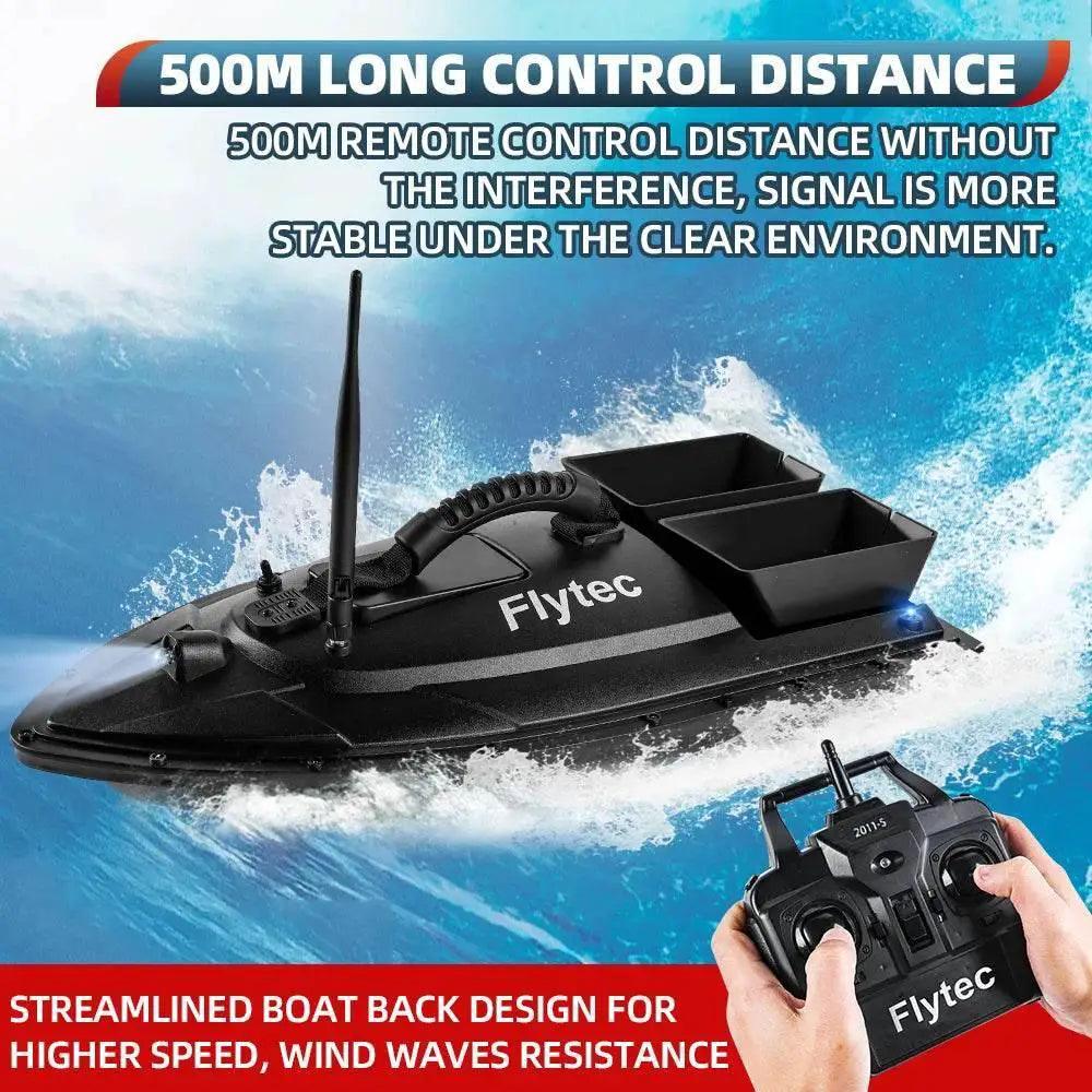  RC Remote Control Flytec Fishing Bait Boat with Dual Motors and Fish Finder - 1.5KG Load Capacity and LED Light -  ToylandEU™