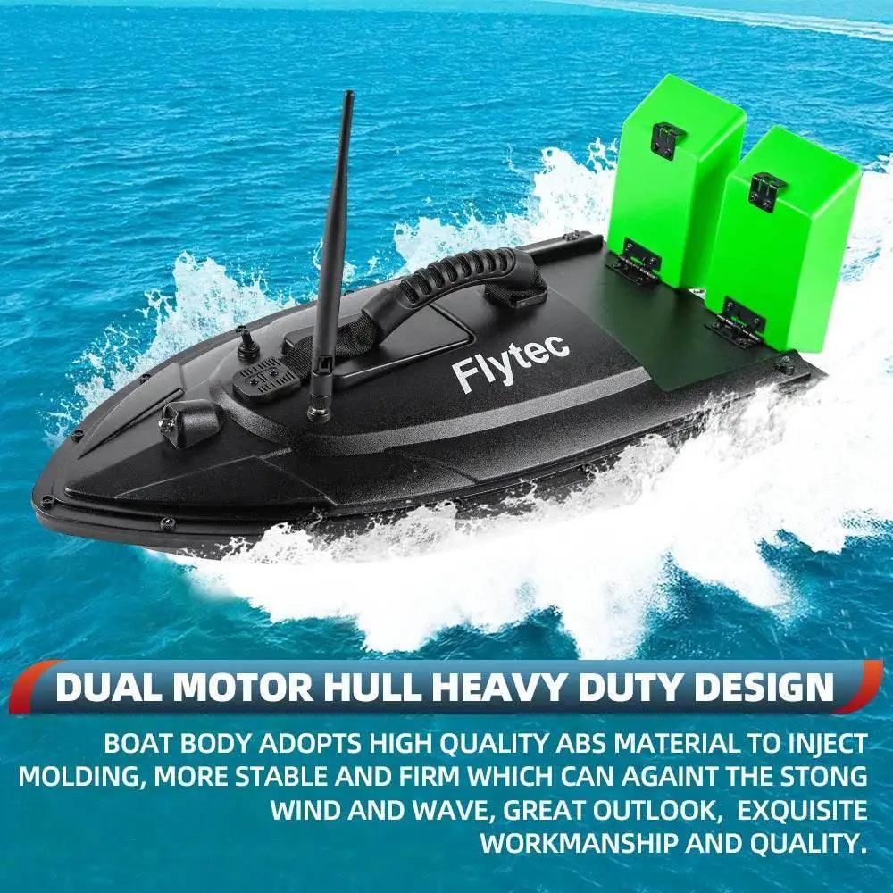  RC Remote Control Flytec Fishing Bait Boat with Dual Motors and Fish Finder - 1.5KG Load Capacity and LED Light -  ToylandEU™