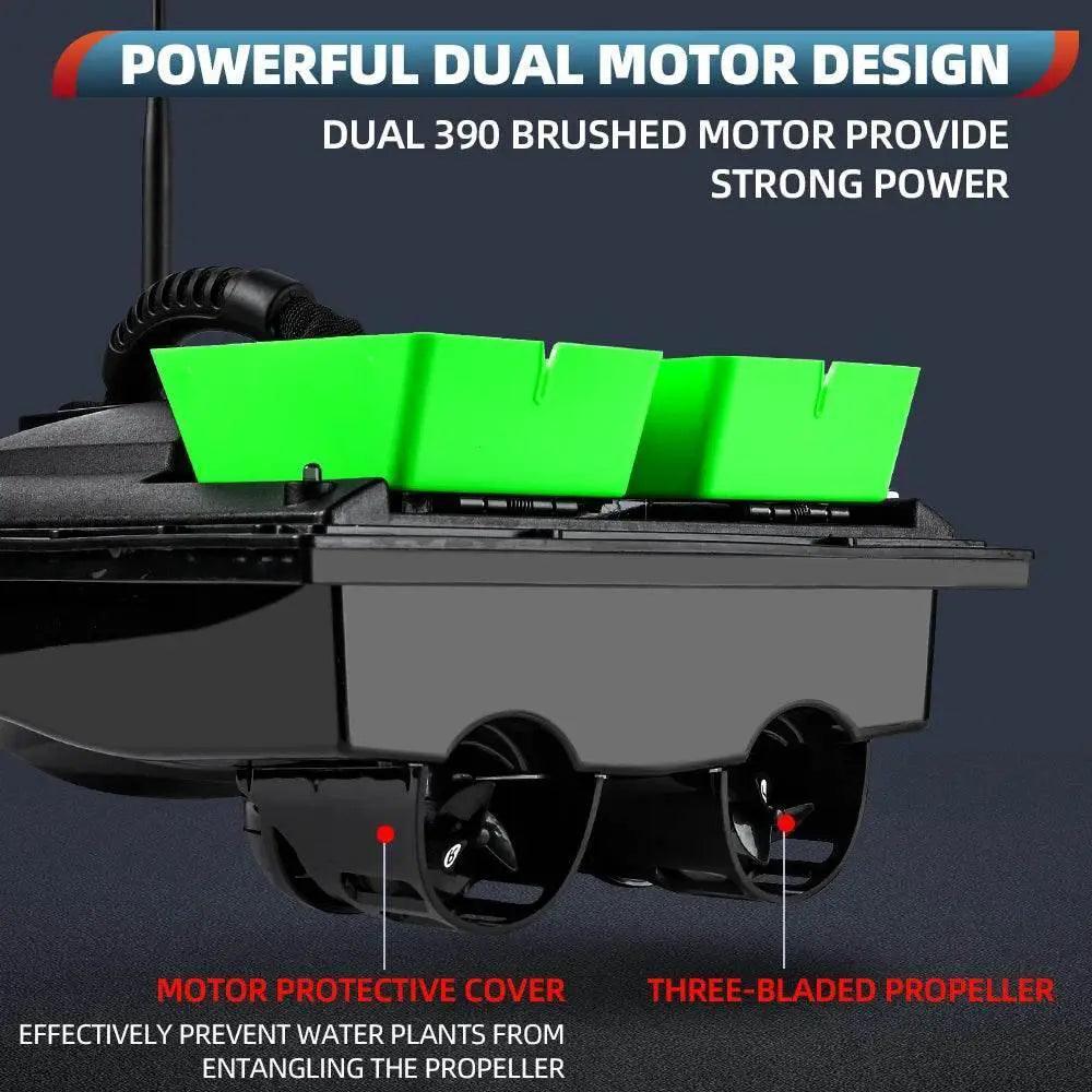  RC Remote Control Flytec Fishing Bait Boat with Dual Motors and Fish Finder - 1.5KG Load Capacity and LED Light -  ToylandEU™
