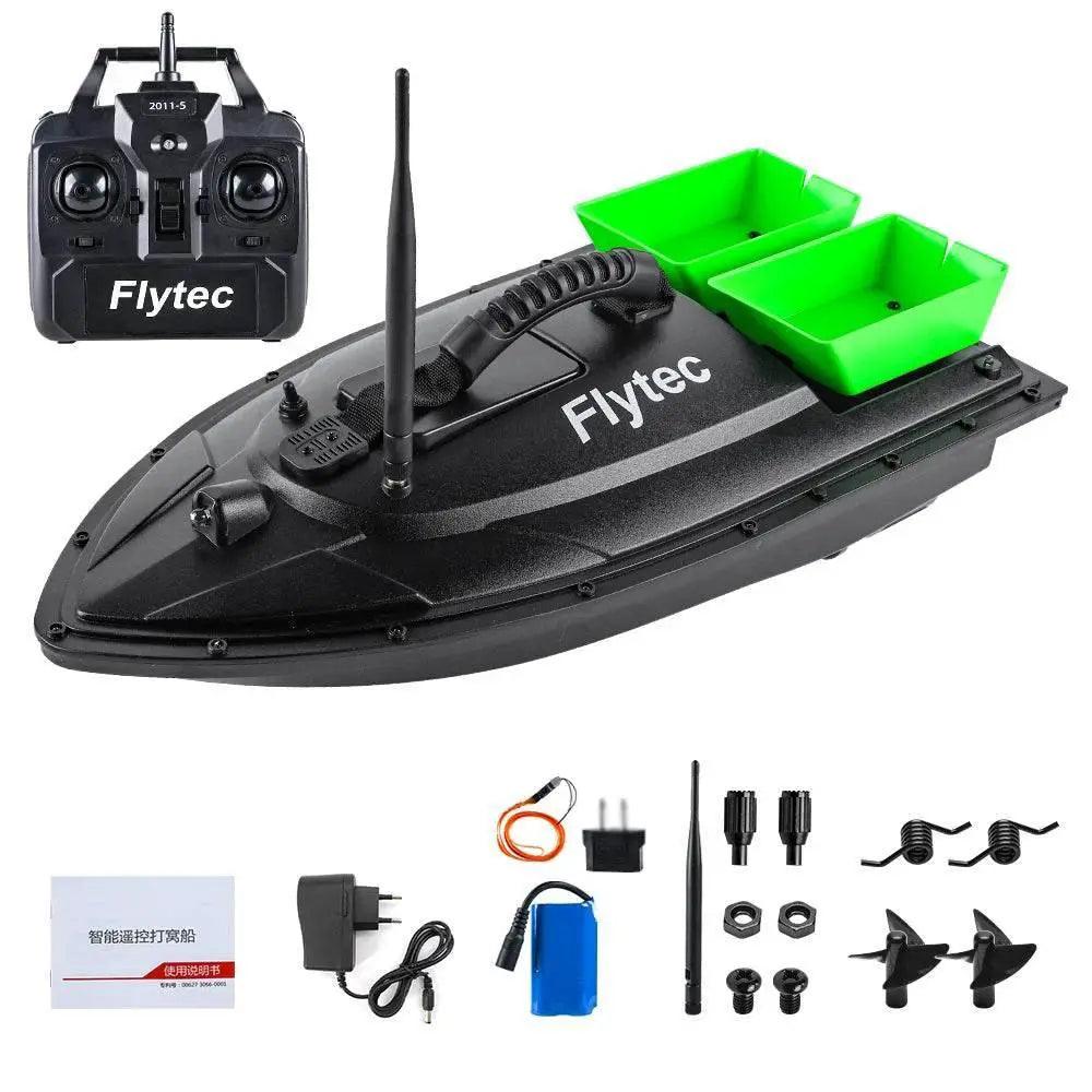  RC Remote Control Flytec Fishing Bait Boat with Dual Motors and Fish Finder - 1.5KG Load Capacity and LED Light -  ToylandEU™