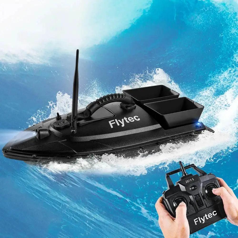  RC Remote Control Flytec Fishing Bait Boat with Dual Motors and Fish Finder - 1.5KG Load Capacity and LED Light -  ToylandEU™
