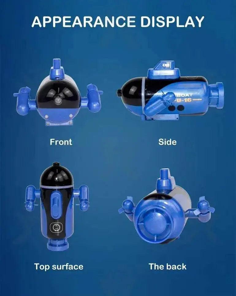 RC Remote Control Mini Submarine - Waterproof Electric Racing Boat for Kids, Dual Motor, 10km/h Speed -  ToylandEU™