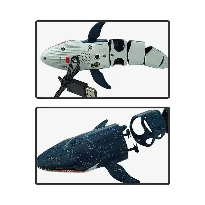  RC Remote Control Swimming Shark Boat Toy with LED Lights - Waterproof Model for Boys' Birthday Gifts -  ToylandEU™