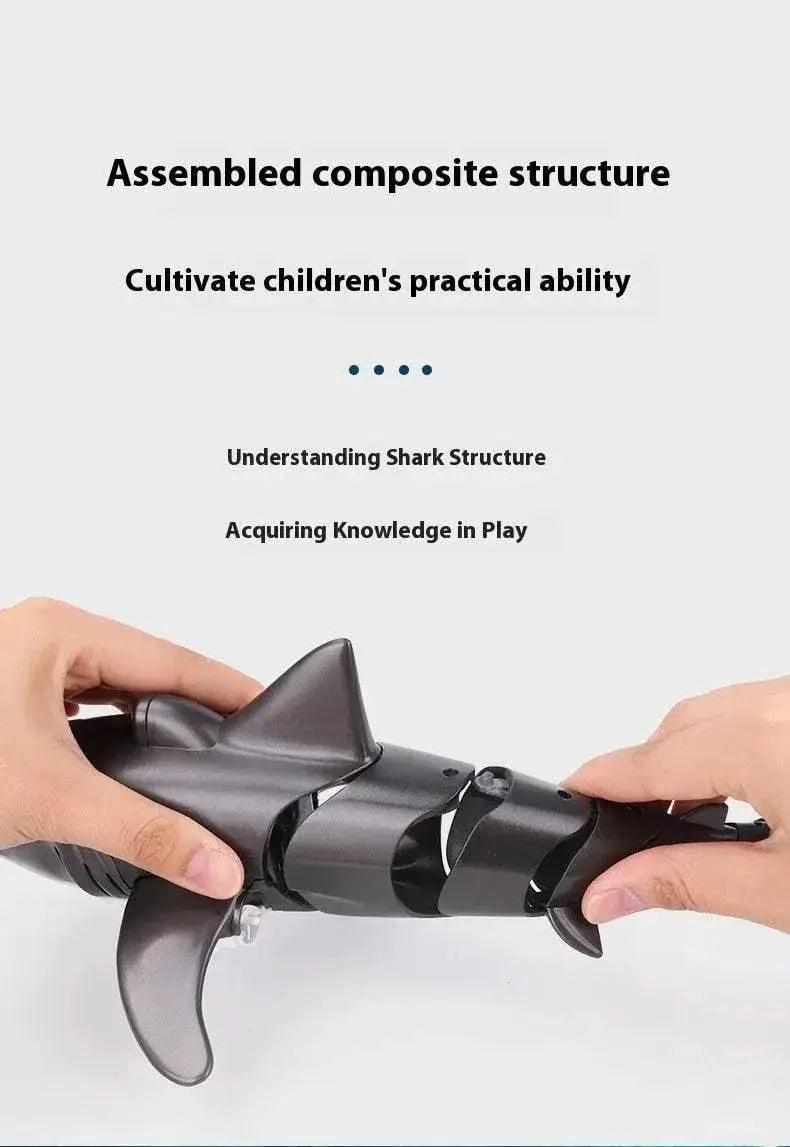  RC Remote Control Swimming Shark Boat Toy with LED Lights - Waterproof Model for Boys' Birthday Gifts -  ToylandEU™