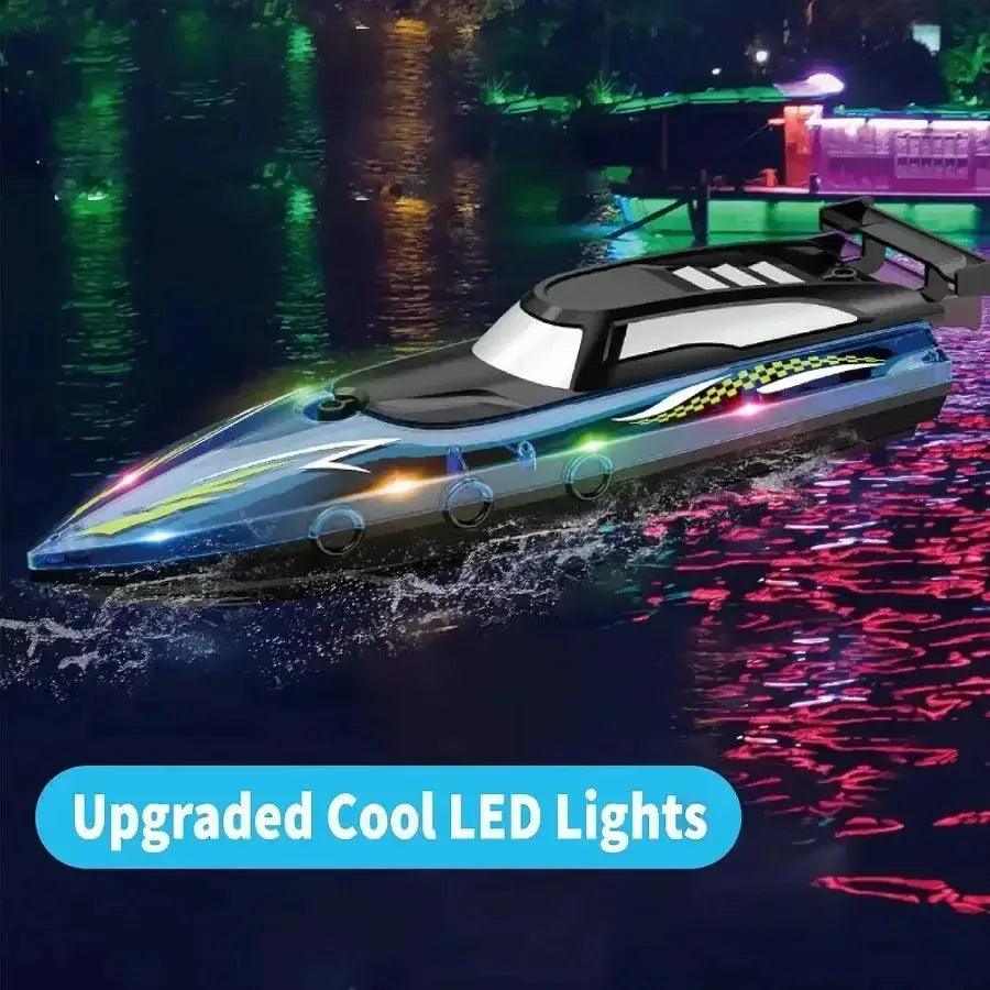 RC Boat Remote Control With Bright LED Lights For Pools -  ToylandEU™